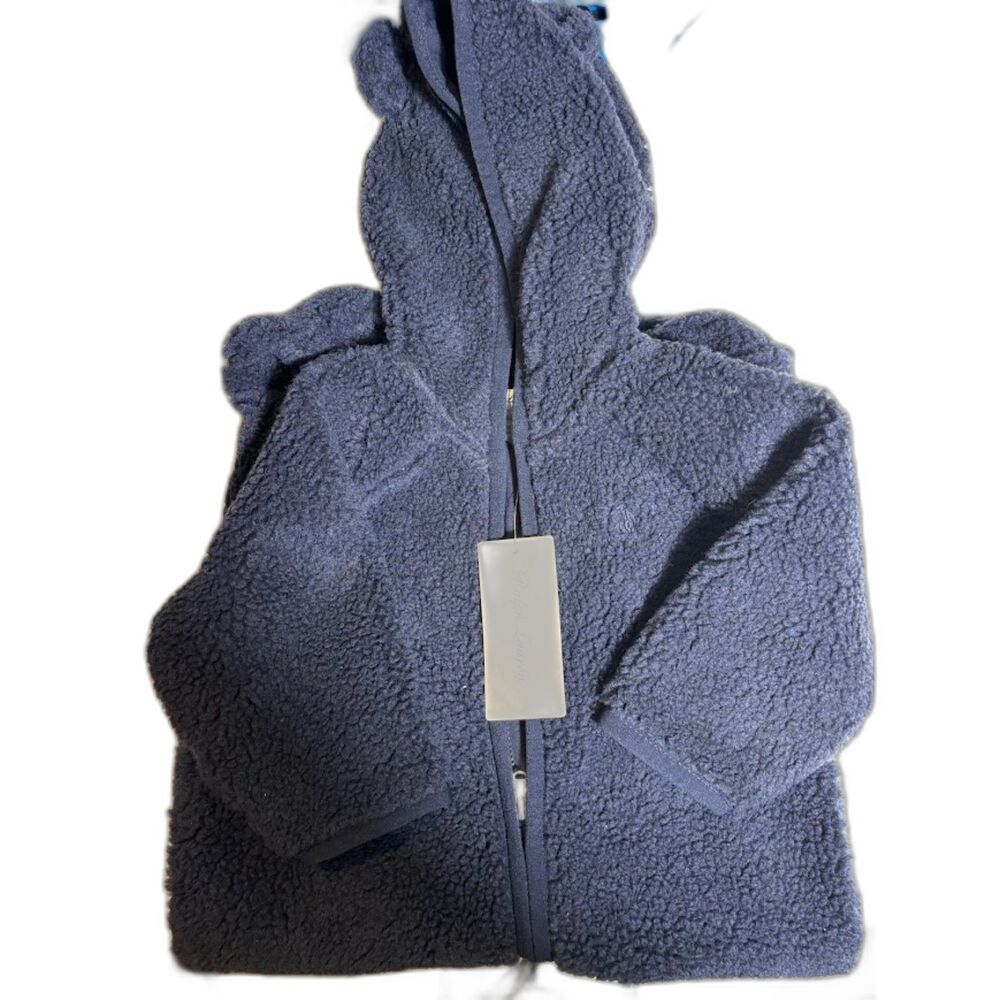 Ralph Lauren Baby Bunting Teddy Fleece Suit NWT 9 Months Bear Ears Warm Preppy - Picture 2 of 5
